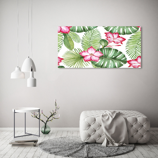 Wall art acrylic Tropical flowers