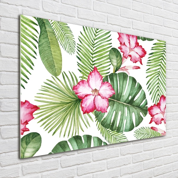 Wall art acrylic Tropical flowers