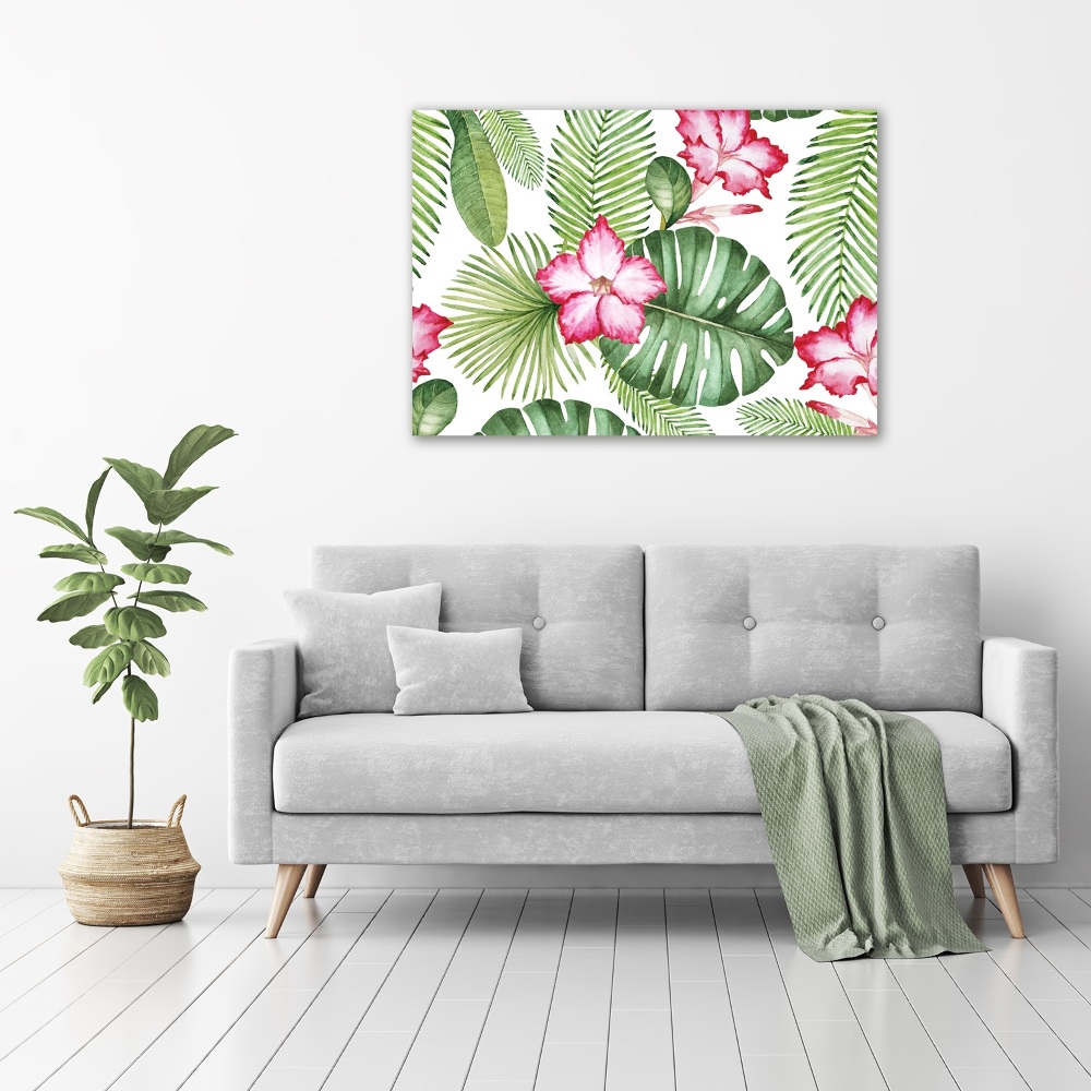 Wall art acrylic Tropical flowers