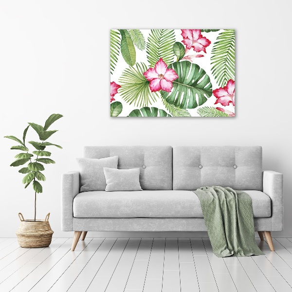 Wall art acrylic Tropical flowers