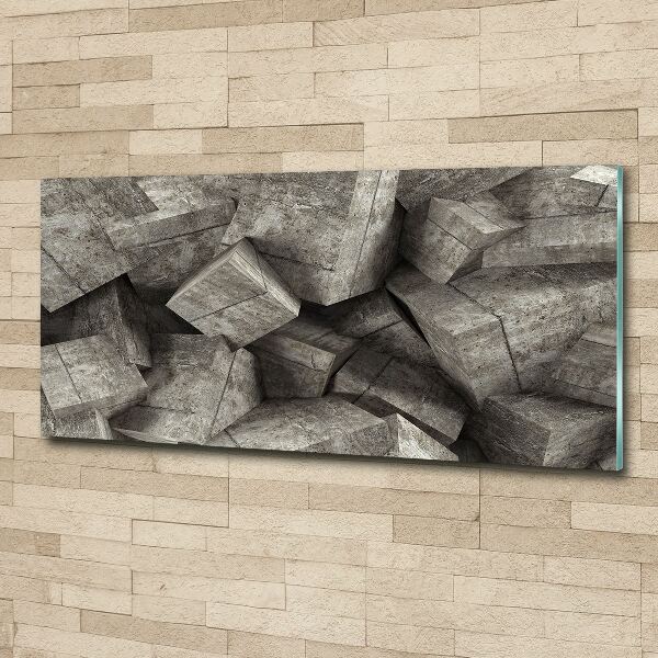 Glass acrylic wall art Concrete cubes