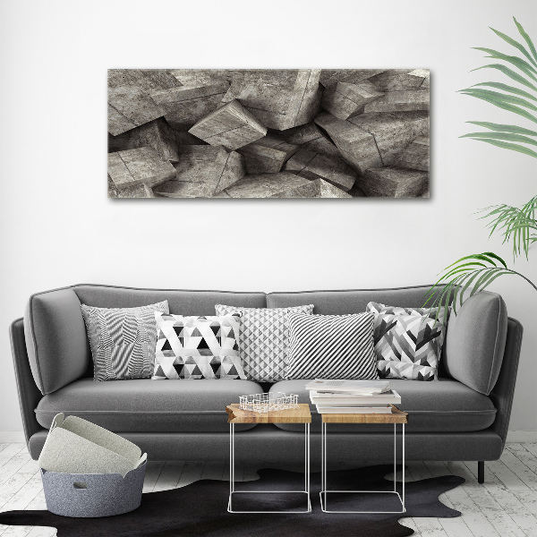 Glass acrylic wall art Concrete cubes