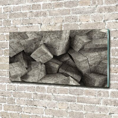 Glass acrylic wall art Concrete cubes