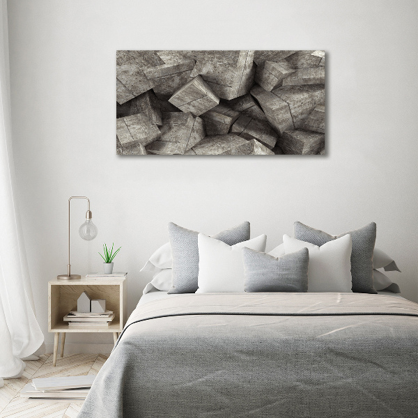 Glass acrylic wall art Concrete cubes