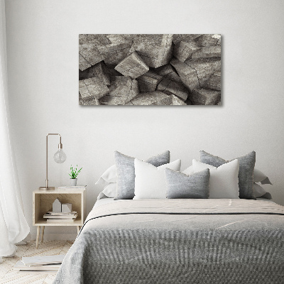 Glass acrylic wall art Concrete cubes