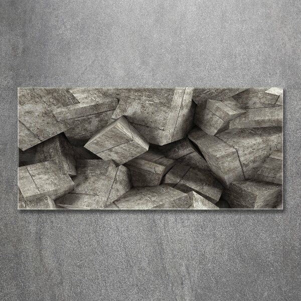 Glass acrylic wall art Concrete cubes