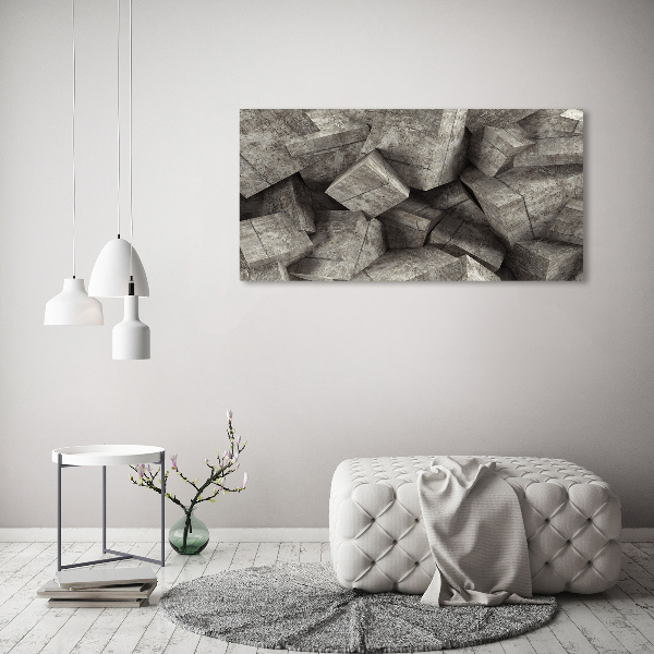 Glass acrylic wall art Concrete cubes