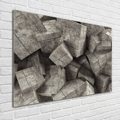 Glass acrylic wall art Concrete cubes