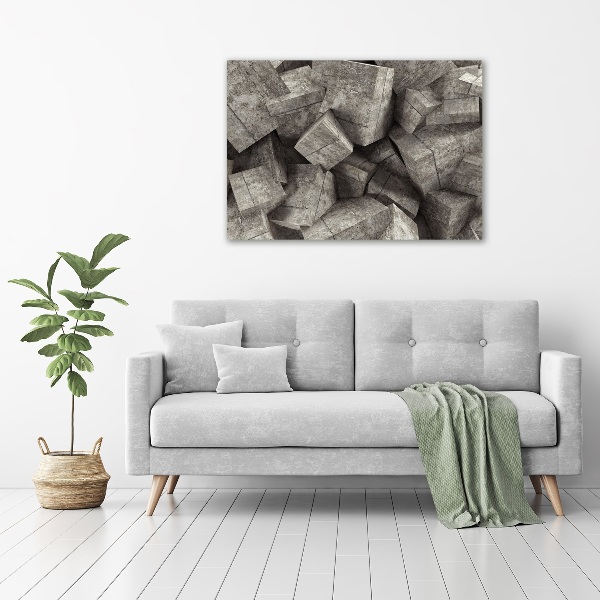 Glass acrylic wall art Concrete cubes