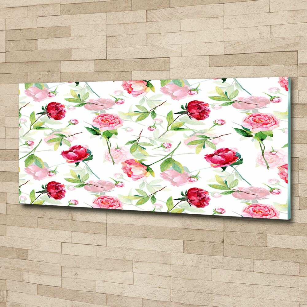 Wall art acrylic Pink peonies