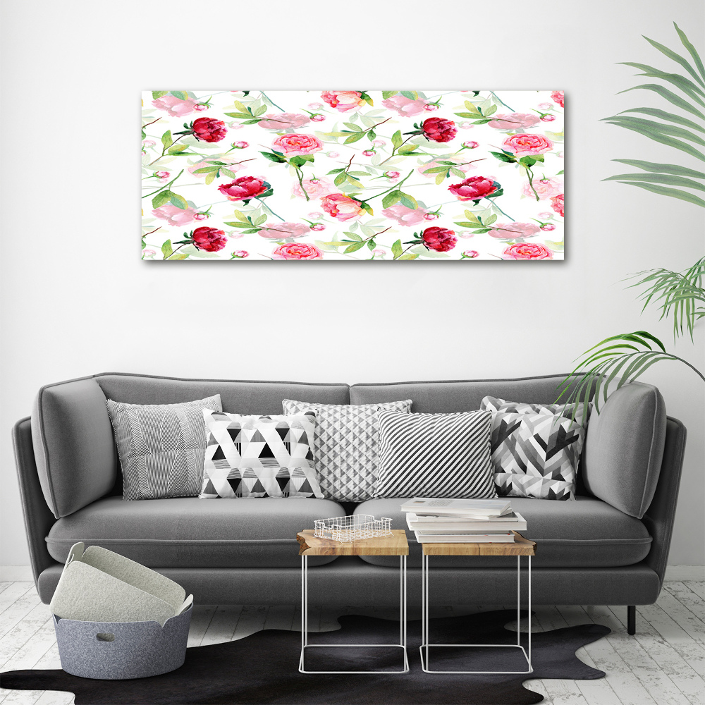 Wall art acrylic Pink peonies