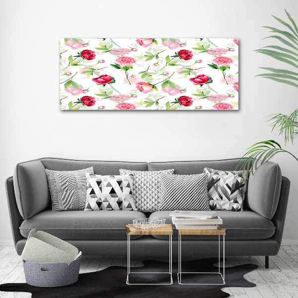 Wall art acrylic Pink peonies