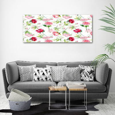 Wall art acrylic Pink peonies