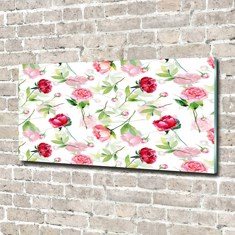 Wall art acrylic Pink peonies