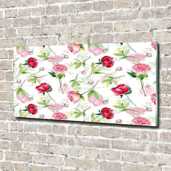 Wall art acrylic Pink peonies