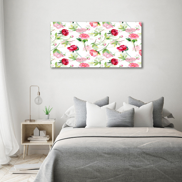 Wall art acrylic Pink peonies