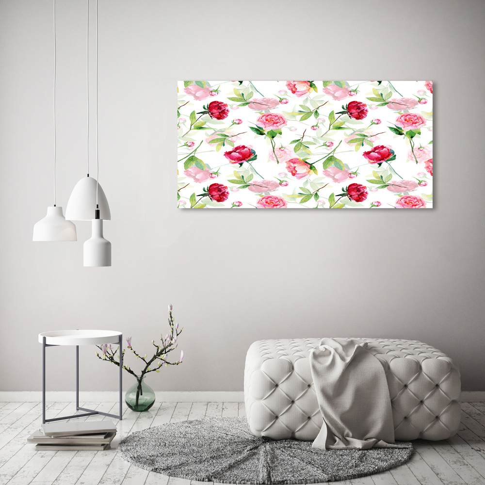 Wall art acrylic Pink peonies