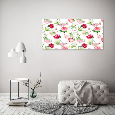 Wall art acrylic Pink peonies