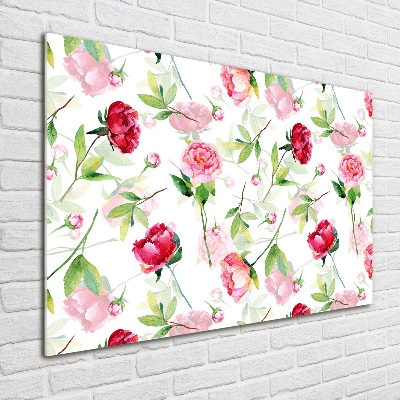 Wall art acrylic Pink peonies