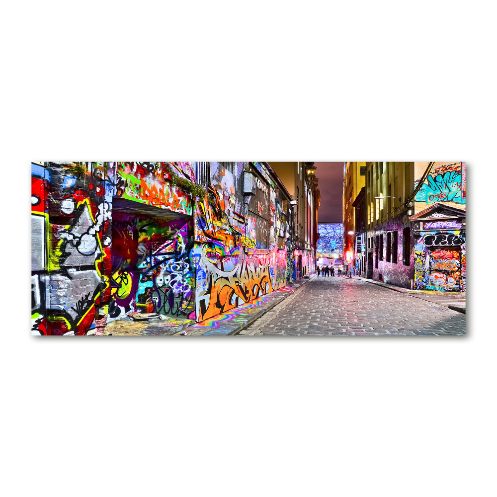 Glass acrylic wall art Colorful graffiti