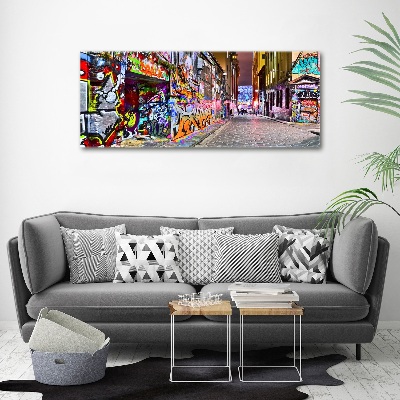 Glass acrylic wall art Colorful graffiti