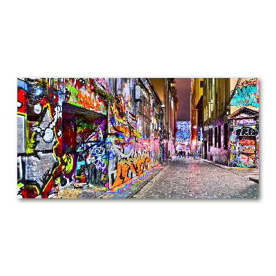 Glass acrylic wall art Colorful graffiti