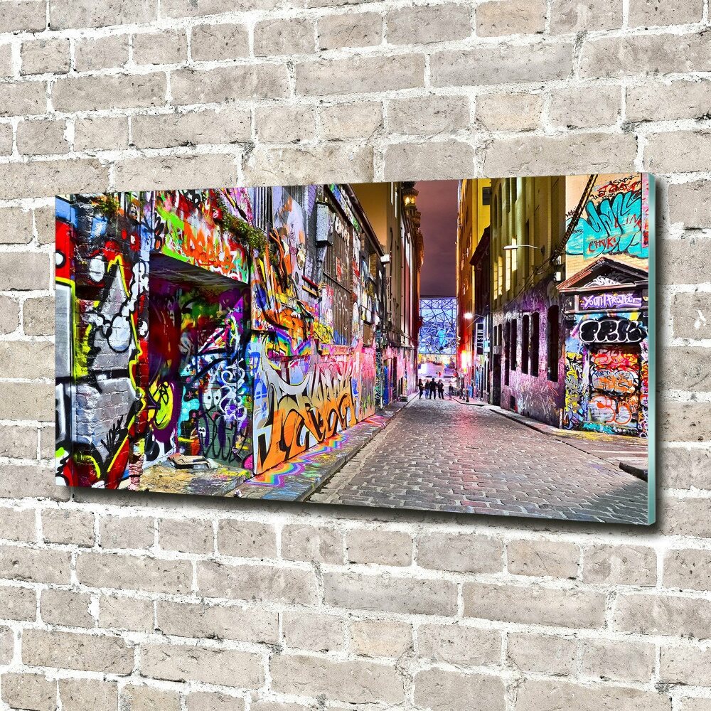 Glass acrylic wall art Colorful graffiti