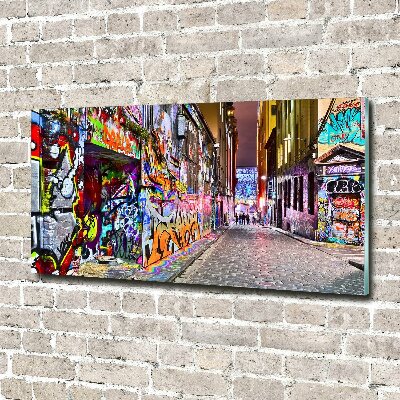 Glass acrylic wall art Colorful graffiti