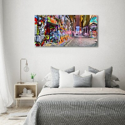 Glass acrylic wall art Colorful graffiti