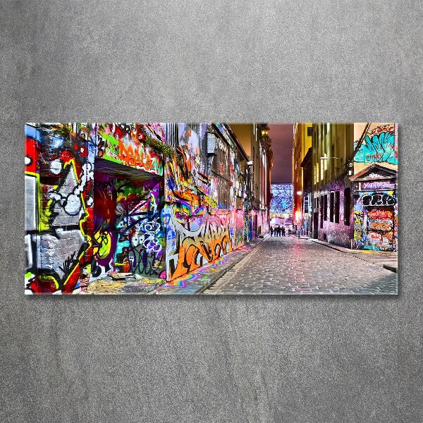 Glass acrylic wall art Colorful graffiti