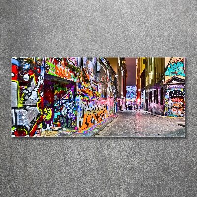 Glass acrylic wall art Colorful graffiti