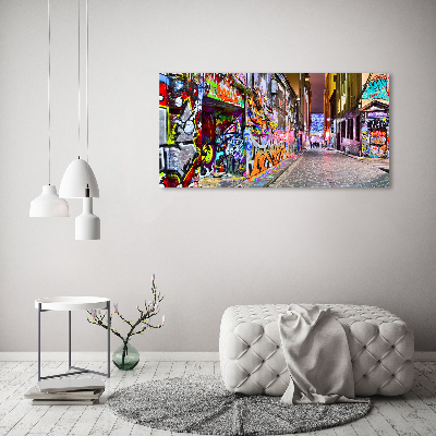 Glass acrylic wall art Colorful graffiti