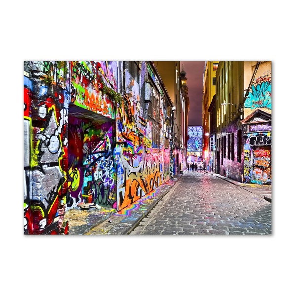 Glass acrylic wall art Colorful graffiti