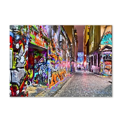 Glass acrylic wall art Colorful graffiti