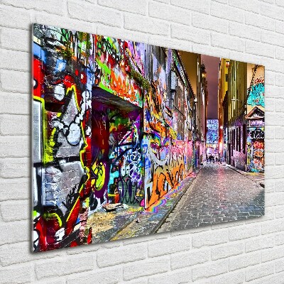 Glass acrylic wall art Colorful graffiti