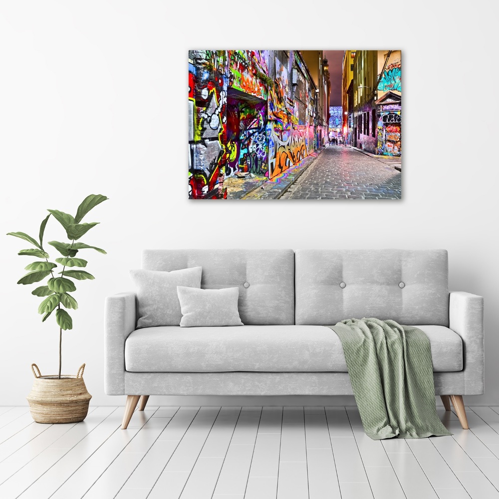 Glass acrylic wall art Colorful graffiti