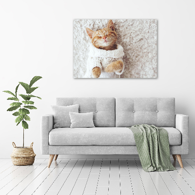 Wall art acrylic A kitten in a sweater