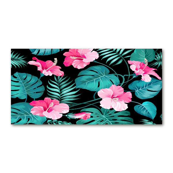 Wall art acrylic Tropical flowers