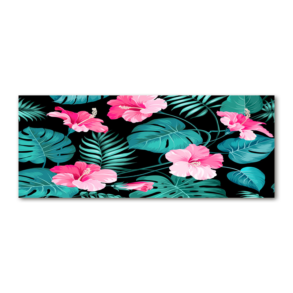 Wall art acrylic Tropical flowers