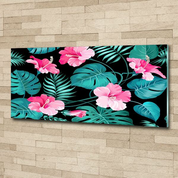 Wall art acrylic Tropical flowers