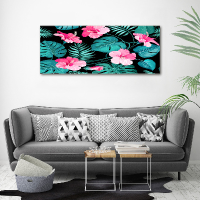 Wall art acrylic Tropical flowers