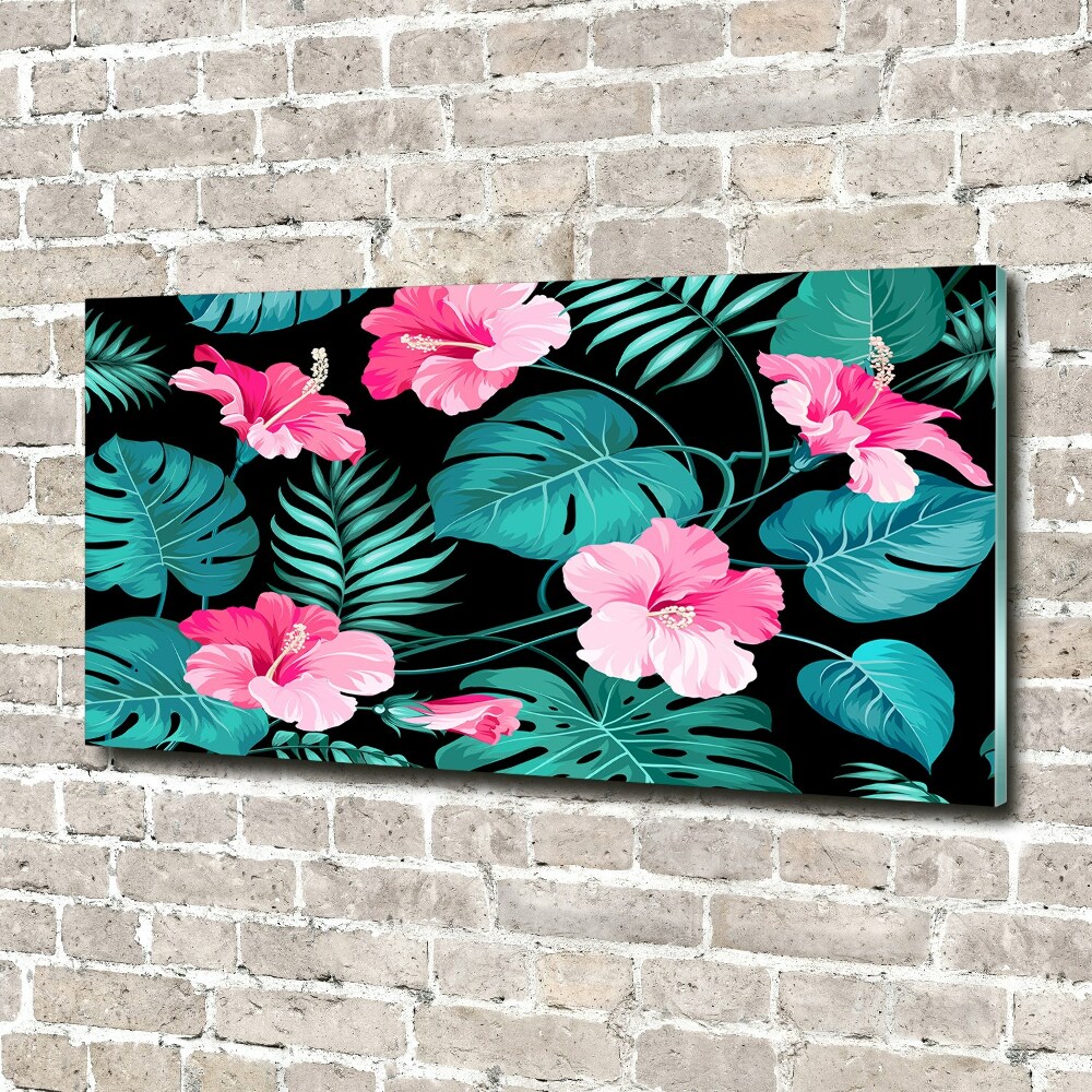 Wall art acrylic Tropical flowers