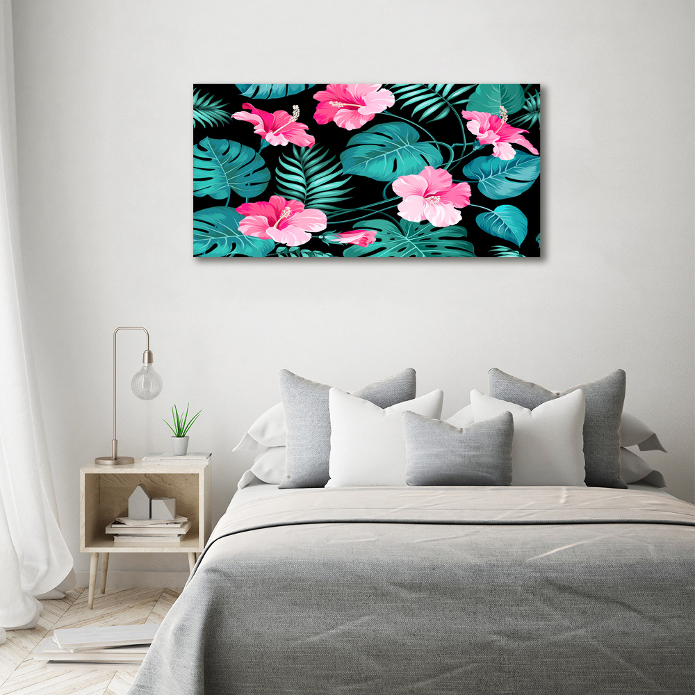 Wall art acrylic Tropical flowers