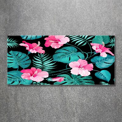 Wall art acrylic Tropical flowers