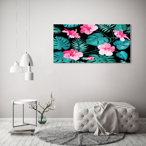 Wall art acrylic Tropical flowers