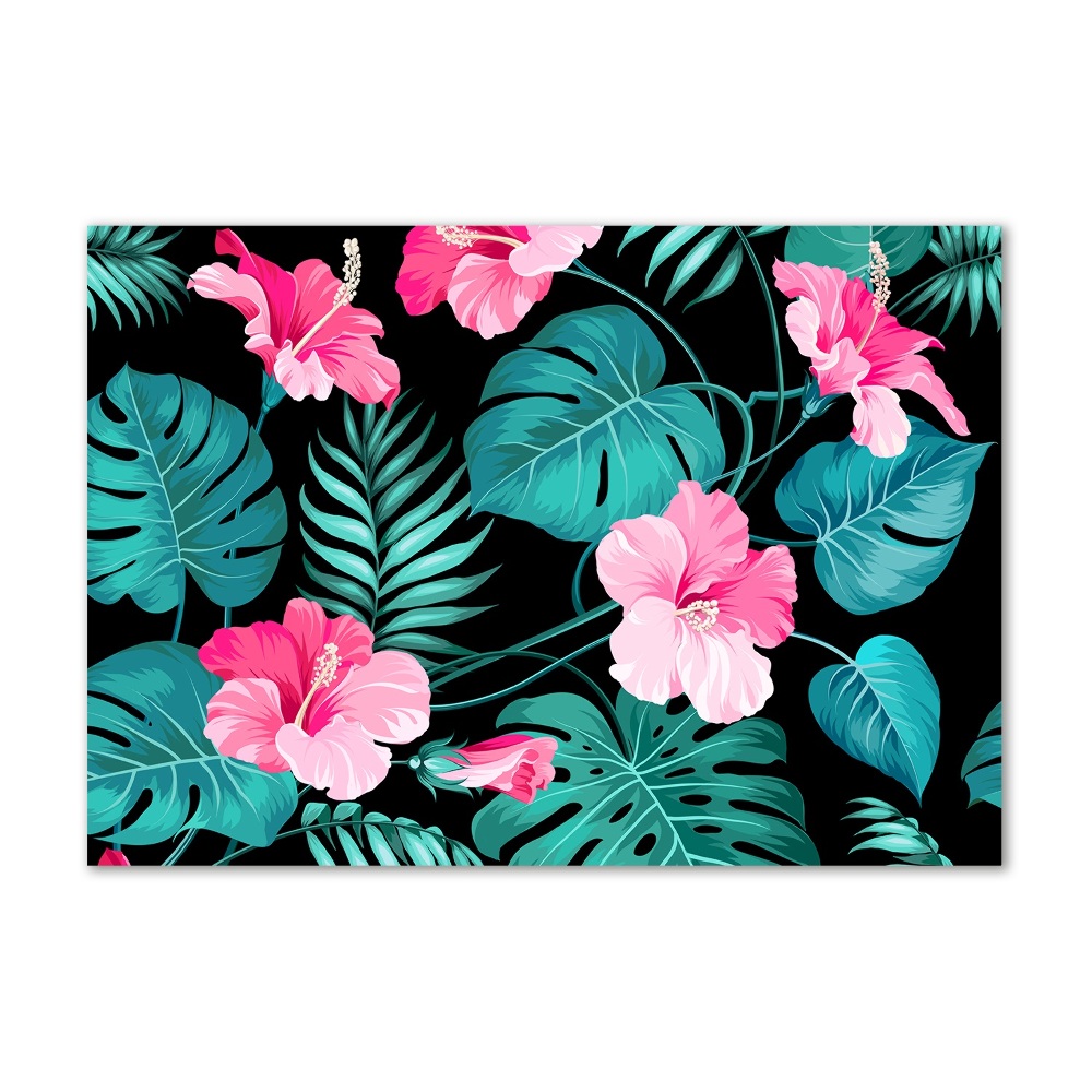 Wall art acrylic Tropical flowers