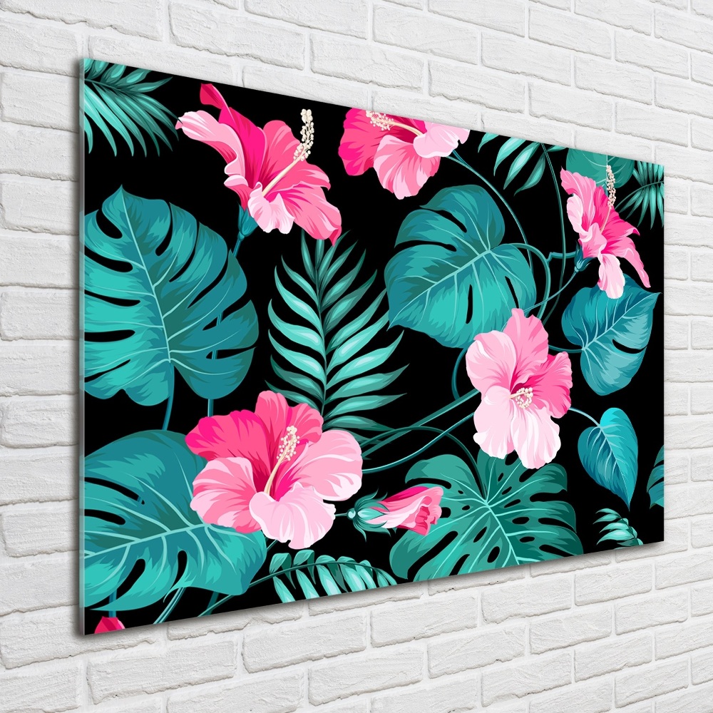 Wall art acrylic Tropical flowers