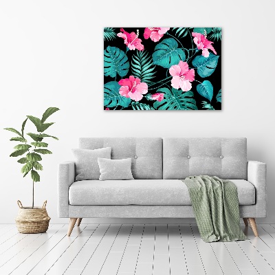 Wall art acrylic Tropical flowers