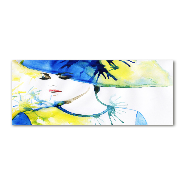 Acrylic wall picture A woman in a hat