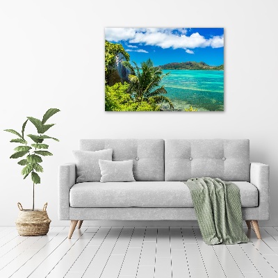 Wall art acrylic Seychelles coast